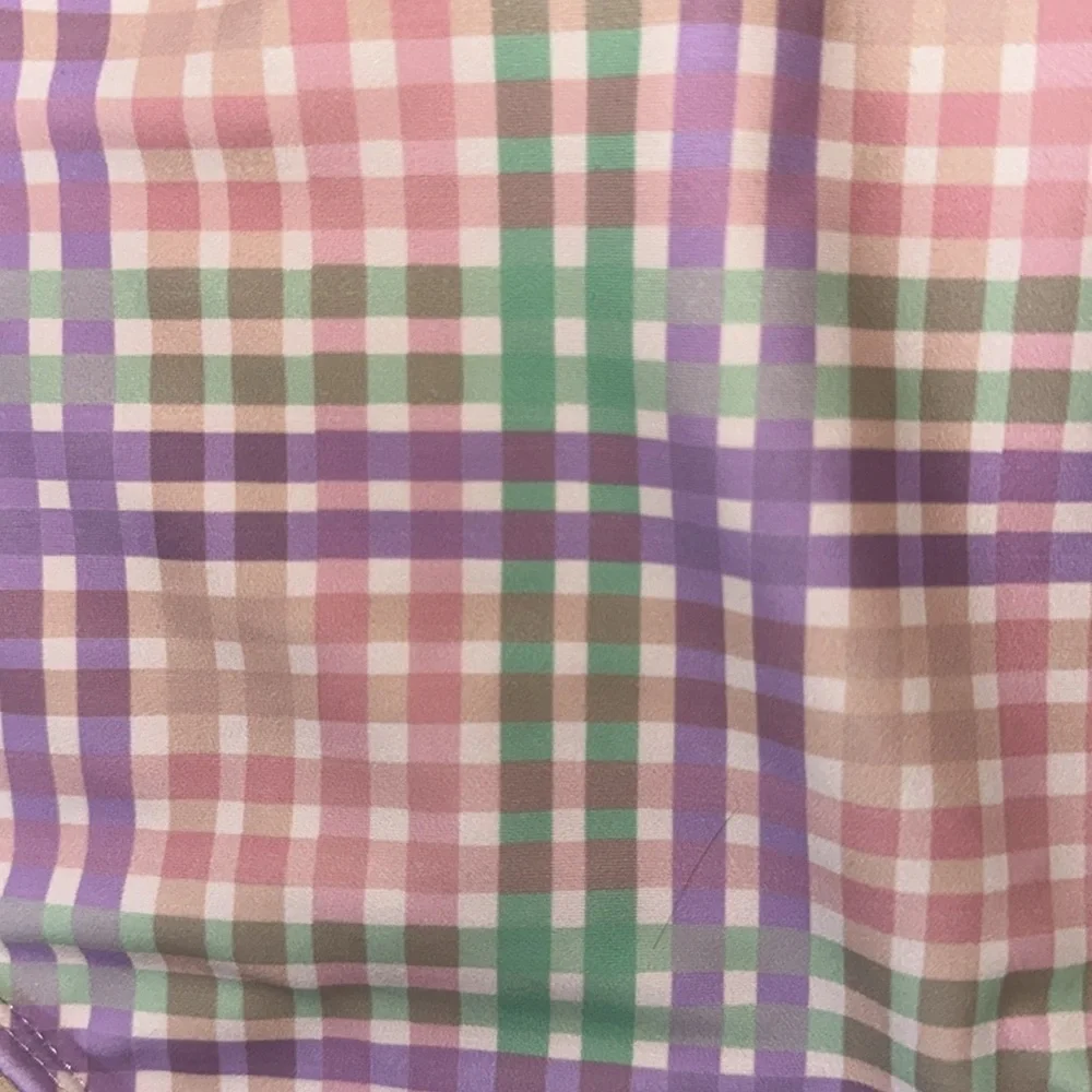 Vero Moda pastels swim suit set bikini NWT‎ medium plaid purple green pink